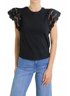 T shirt con manica volant Only 